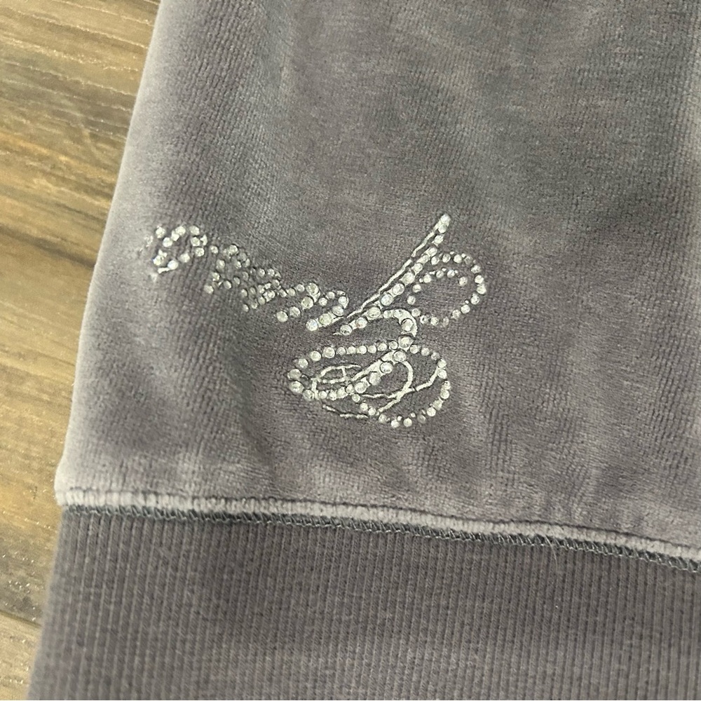 Guess Charcoal Grey Velour Flare Pants - Picture 4 of 8